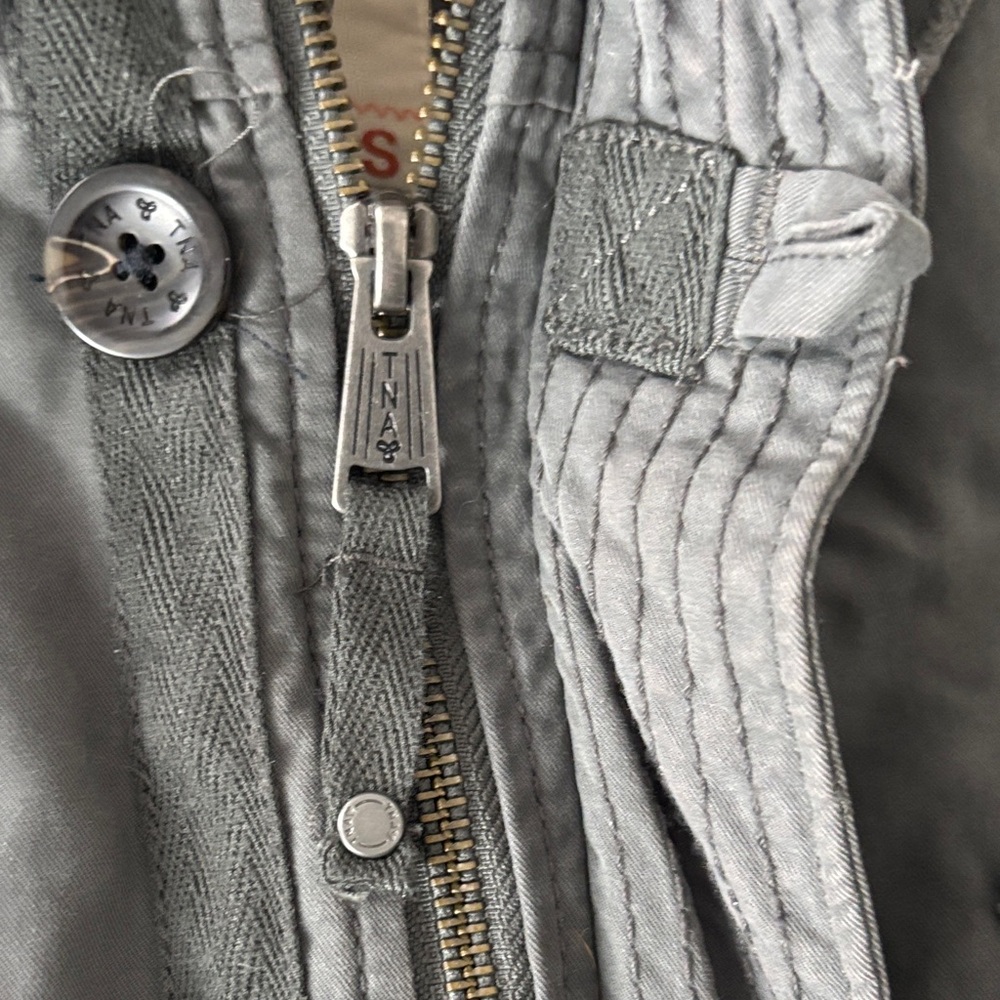 TNA Gray Military Jacket with Faux Fur Lining - Size Small - Picture 3 of 10